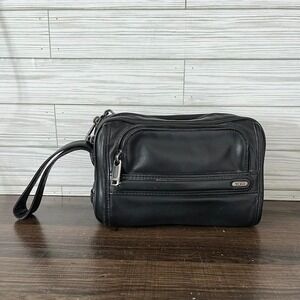 TUMI Clutch Black Leather Bag